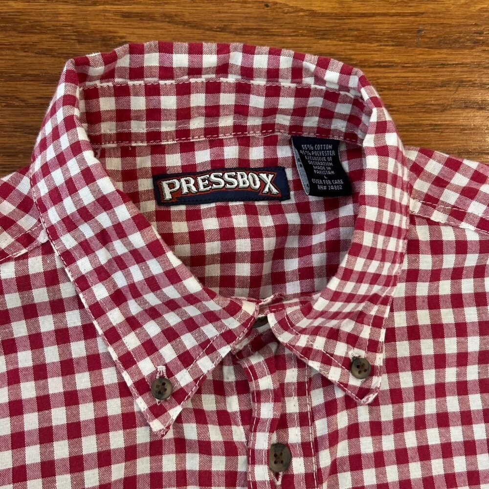 University of Alabama Gingham Long Sleeve Button Down Size Large Embroidered  A - Picture 9 of 12